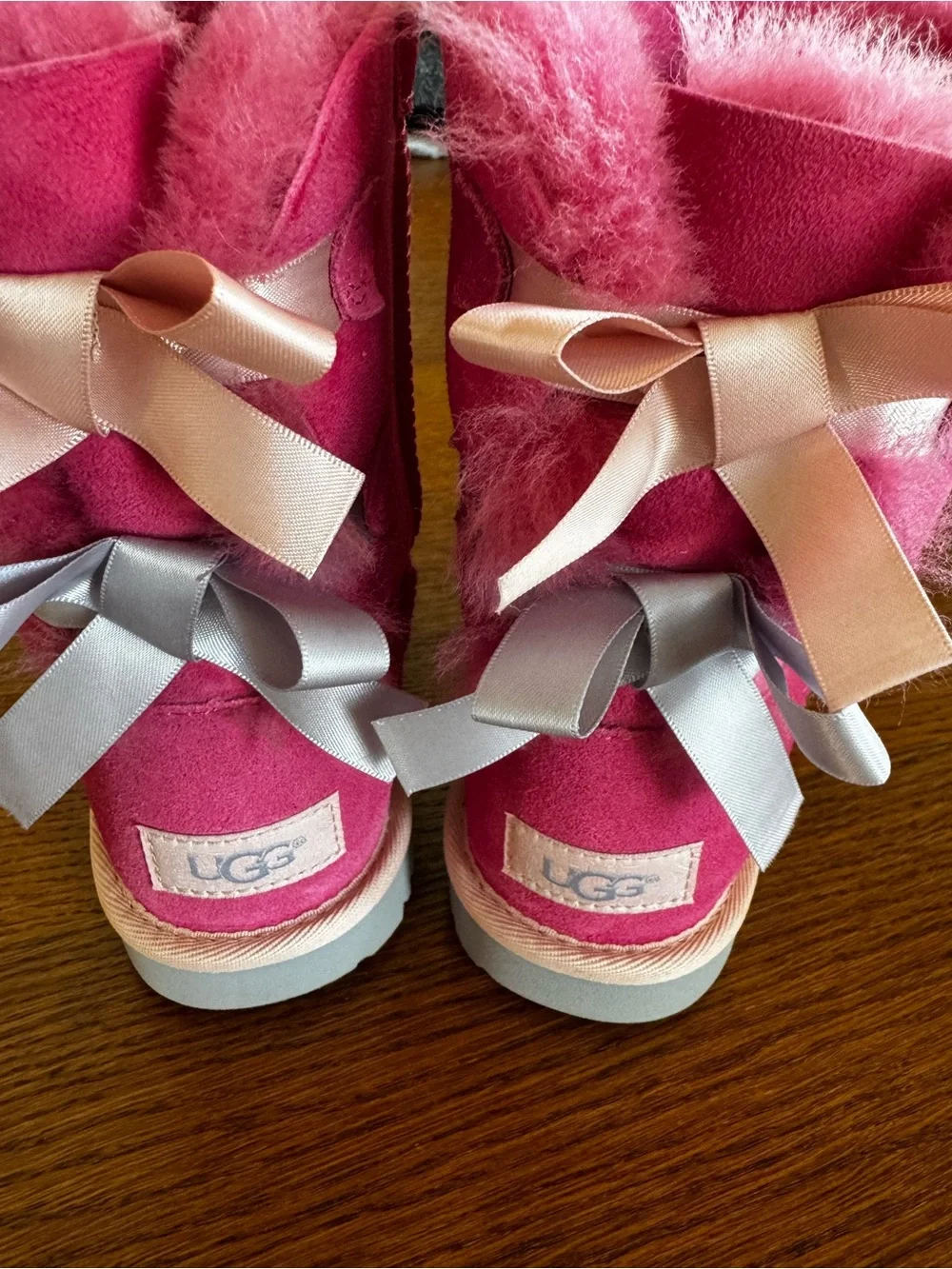 UGG Kids Pink Shearling Lined Suede Boots